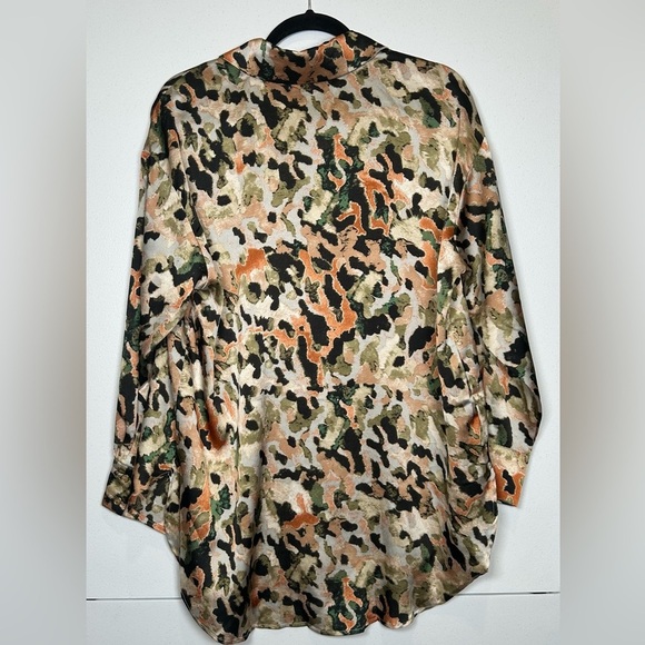 Entro Earth Tone Print Fall Blouse. Size Small. #fall #weartowork #career - Picture 2 of 8